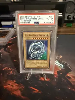 Yu-Gi-Oh! TCG Blue-Eyes White Dragon Kaiba SDK-001 1st Edition Ultra Rare PSA 4 - Image 1
