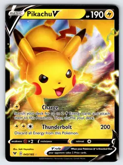 Pikachu V 043/185 2020 Vivid Voltage Pokemon Card TCG Ultra Rare Holo - Nm - Image 1