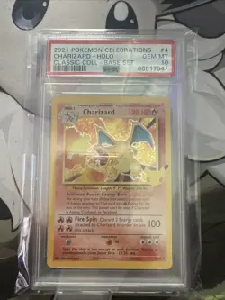 PSA 10 Charizard Celebrations Classic 4/102 Holo Base Set Pokemon Card 2021 - Image 1