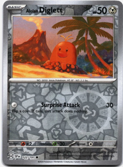 Alolan Diglett 122/191 | Surging Sparks | Common | Revers Holo | NM Pokemon Card - Image 1