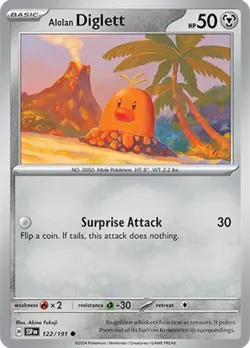 Alolan Diglett 122/191 | Surging Sparks | Common | Non Holo | NM Pokemon Card - Image 1