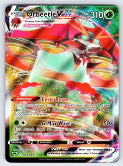 Orbeetle VMAX 021/185 2020 Vivid Voltage Pokemon Card Ultra Rare Holo - Nm - Image 1