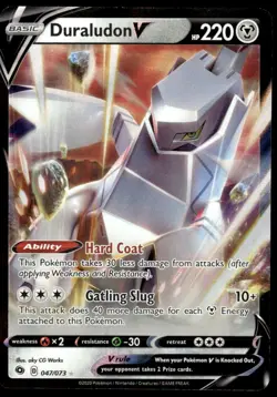 Pokemon TCG Champion's Path #47/73 Duraludon V Holo NM - Image 1