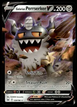Pokemon TCG SWSH11: Lost Origin #129/196 Galarian Perrserker V NM - Image 1