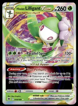 Pokemon TCG SWSH10: Astral Radiance #018/189 Hisuian Lilligant VSTAR NM - Image 1