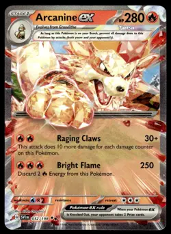 Pokemon TCG SV01: Scarlet & Violet Base Set #032/198 Arcanine ex NM - Image 1