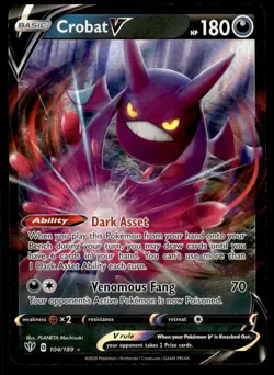Pokemon TCG SWSH03: Darkness Ablaze #104/189 Crobat V NM - Image 1