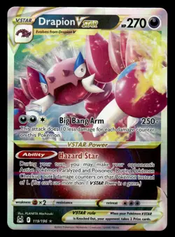 Pokemon TCG SWSH11: Lost Origin #119/196 Drapion VSTAR NM - Image 1