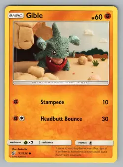 GIBLE 112/236 C UNIFIED MINDS POKEMON LP UNM 2019{+ - Image 1