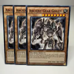 3x Yugioh Ancient Gear Golem SR03-EN005 Common - LP-NM 💎 - Image 1