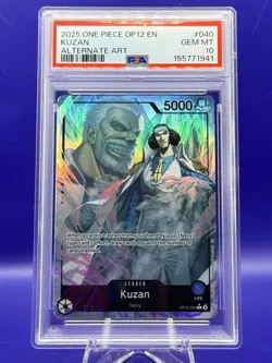 One Piece Kuzan Leader Alt Art OP12-040 Legacy of the Master Foil PSA 10 - Image 1