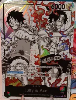 One Piece TCG ST30 Luffy & Ace Parallel Alt Art Leader Card 🔥 - Image 1