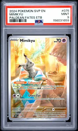 Pokemon Mimikyu TCG Paldean Fates ETB Promo Card SVP #75 PSA 9 - Image 1