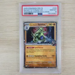 POKEMON CENTER PSA 10 Team Rocket's Tyranitar 096/182 Cosmos Stamped Promo Card - Image 1