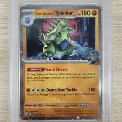 POKEMON CENTER PSA 10 Team Rocket's Tyranitar 096/182 Cosmos Stamped Promo Card - Image 3