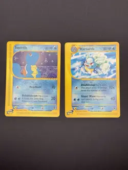 Squirtel 132/165 & Wartortle 92/165 Expedition Base Set Pokemon Card Set Of 2 - Image 1