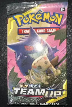 Pokemon Team Up Booster Pack 10 Cards Sealed Gengar-Mimikyu Art - Image 2