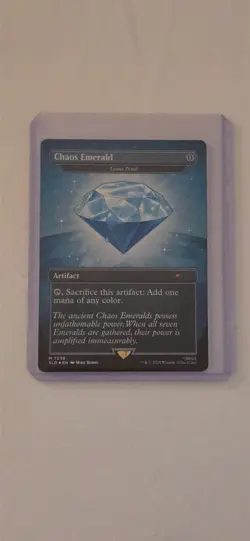 MTG Sonic x Secret Lair Chaos Emerald (Lotus Petal) Blue 7036 Mythic Foil - NM - Image 1