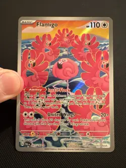 Pokemon TCG Sv02 Paldea Evolved Flamigo Holo Illustration Rare Card 227/193 - Image 2