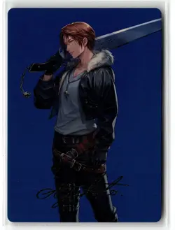 47-Squall, SeeD Mercenary (Gold-Stamp Sign)-S NM-Art Series: FINAL FANT (ASFIN) - Image 1