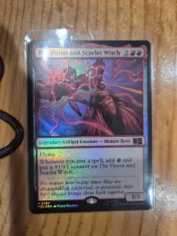 MTG The Vision and Scarlet Witch Marvel Super Heroes Commander Foil NM In Hand - Image 1