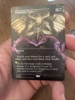 Magic The Gathering Demonic Tutor Borderless Foil Commander Masters NM - Image 1