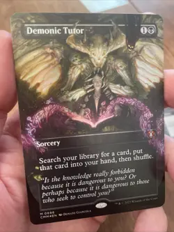 Magic The Gathering Demonic Tutor Borderless Foil Commander Masters NM - Image 2
