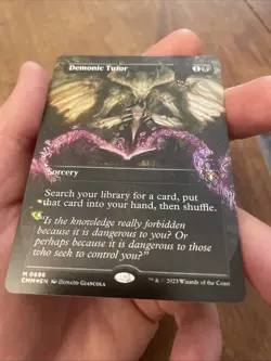 Magic The Gathering Demonic Tutor Borderless Foil Commander Masters NM - Image 3