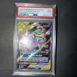 Pokemon Muk & Alolan Muk GX Unbroken Bonds Full Alt Art 197/214 PSA 9 - Image 1