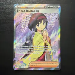 Pokemon ERIKA'S INVITATION 196/165 HOLO FULL ART | NM | MEW 151 | 2023 - Image 1