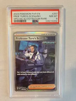 2023 Pokemon Paradox Rift Professor Turo’s Scenario #257 SIR PSA 8 - Image 1