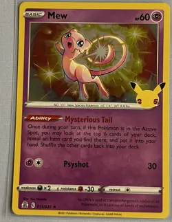 Mew 11/25 Celebrations Holo Rare Pokemon TCG NM - Image 1