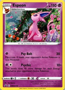 Espeon Pokemon TCG Black Star Promo SWSH174 Fusion Strike NM (SKU 1-2) - Image 1
