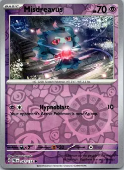 Misdreavus 087/193 Paldea Evolved Pokemon TCG Reverse Holo C NM - Image 1