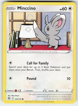 Minccino 124/172 Common Brilliant Stars Pokemon Near Mint - Image 1