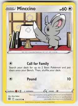 Minccino 124/172 Common Brilliant Stars Pokemon Near Mint - Image 1