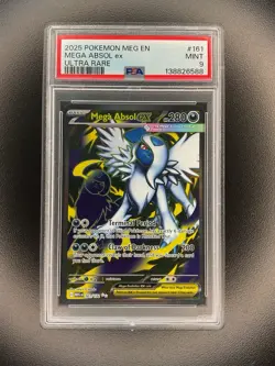 2025 Pokemon Meg EN Mega Absol ex Ultra Rare #161 PSA 9 - Image 1