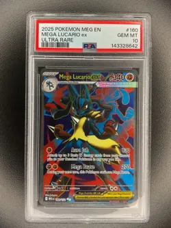 2025 Pokemon MEG EN Mega Lucario ex Ultra Rare PSA 10 - Image 1