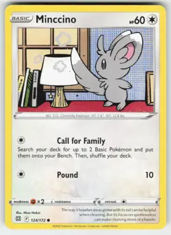 Minccino 124/172 Common Brilliant Stars Pokemon Near Mint - Image 1
