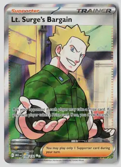 Lt. Surge's Bargain 170/132 Ultra Rare Mega Evolution Pokemon Near Mint - Image 1