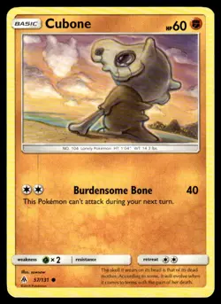 Cubone 57/131 Common Forbidden Light Pokemon Moderately Played - Image 1