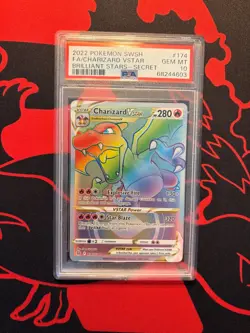 Pokemon 2022 Charizard VSTAR 174/172 Rainbow SR Brilliant Stars GEM MINT PSA 10 - Image 1