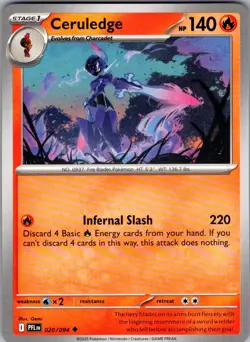 Ceruledge Phantasmal Flames 020/094 Uncommon Pokemon Near Mint - Image 1