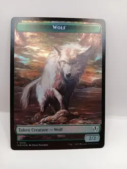 MTG Singles Token Creature Wolf Foil Retro Frame Innistrad Remastered Card - Image 1