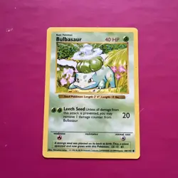 1999 Pokemon Base Set Bulbasaur 1st Edition Shadowless 44/102 LP - Image 1