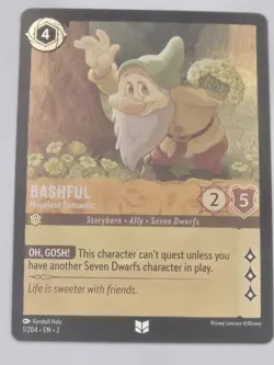 Bashful Hopeless Romantic 1/204 Disney Lorcana Rise of Floodborn Uncommon FOIL - Image 1
