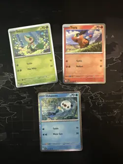 Snivy 001/086 Tepig 011/086 Oshawott 021/086 Holo Black Bolt White Flare Poster - Image 1