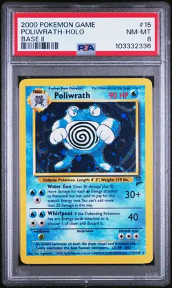 2000 POKEMON BASE SET 2 #15 POLIWRATH-HOLO PSA 8 - Image 1