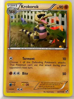POKEMON BLACK AND WHITE EXPANSION CRACKED ICE HOLO CARD 64/114 KROKOROK ex - Image 1