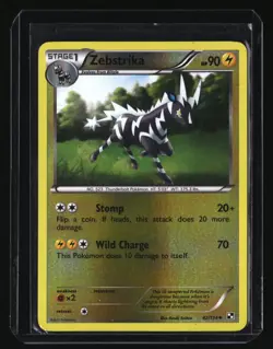 Pokemon ZEBSTRIKA 42/114 Reverse Holo (2011 Black and White) LP/Light Play - Image 1